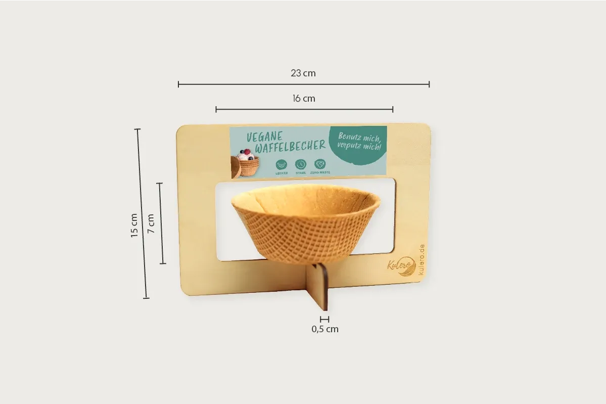 Holzdisplay für Waffelbecher